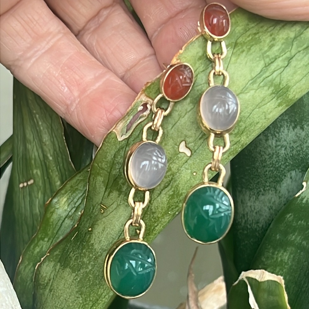 14 karat gold Scarab earrings Earrings - Picture 5 of 10